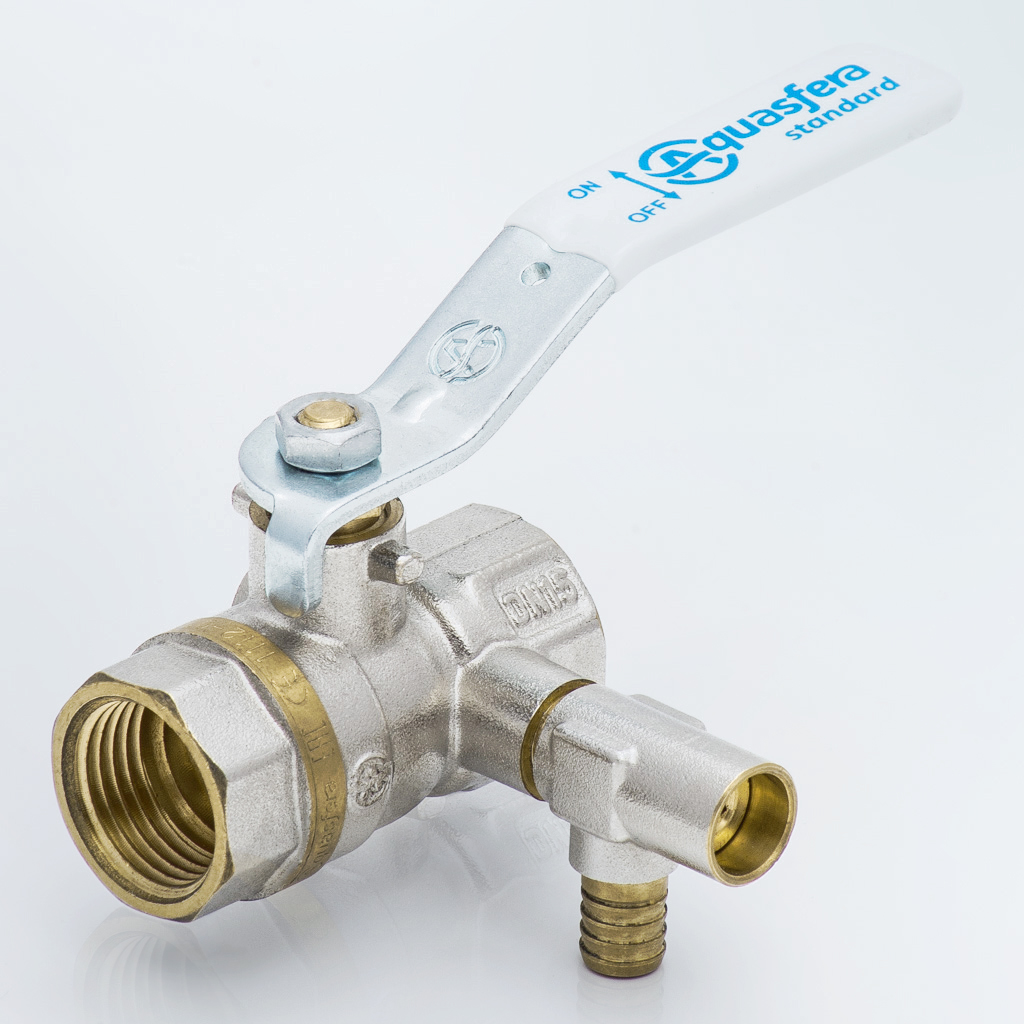 Чистый берег - Кран шаровый латунь со спускником